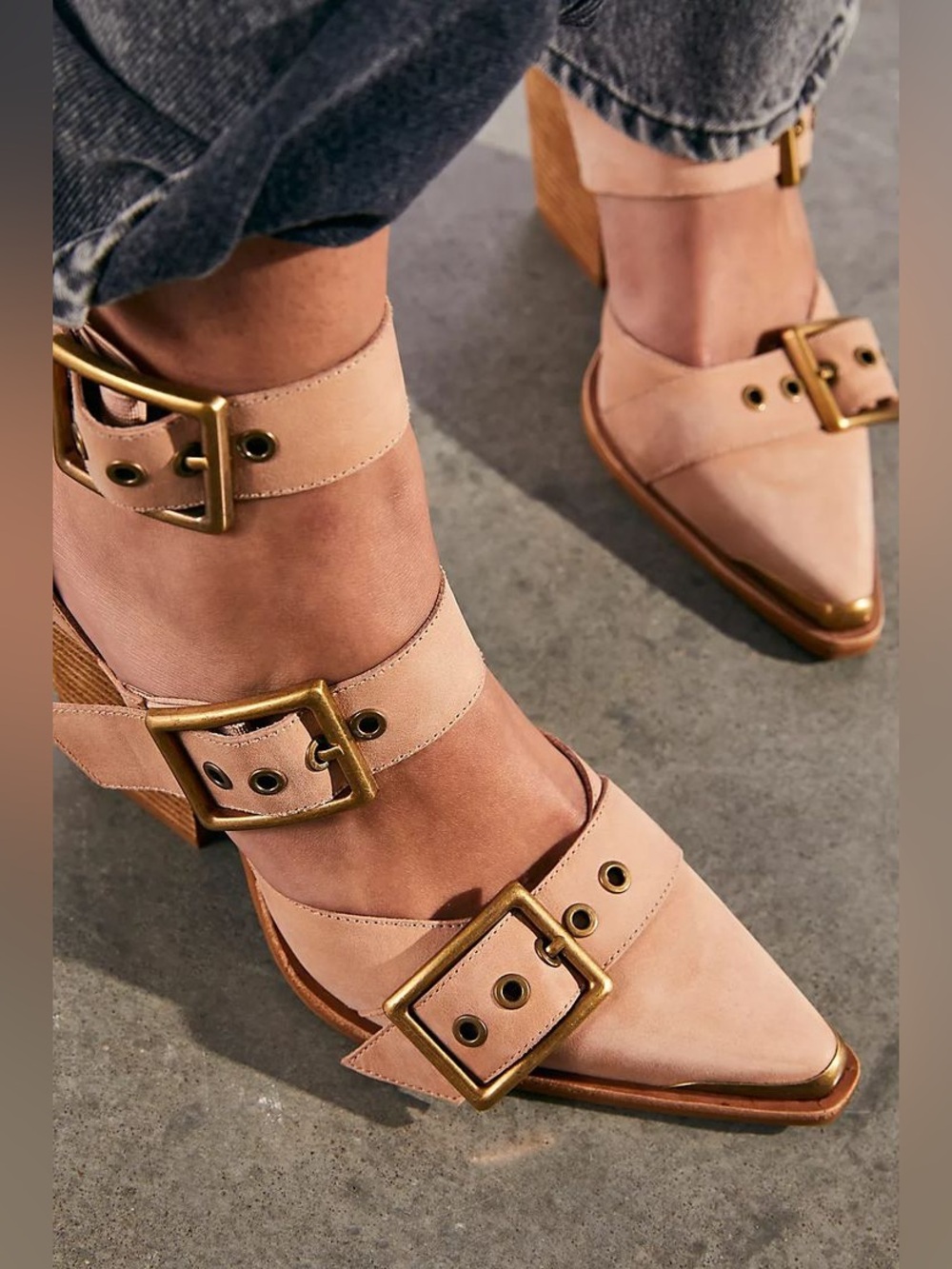 Free people X Jeffrey Campbell Hendrix buckle up heels size 5